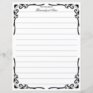 Feuille de papier ligné de danse ornementale