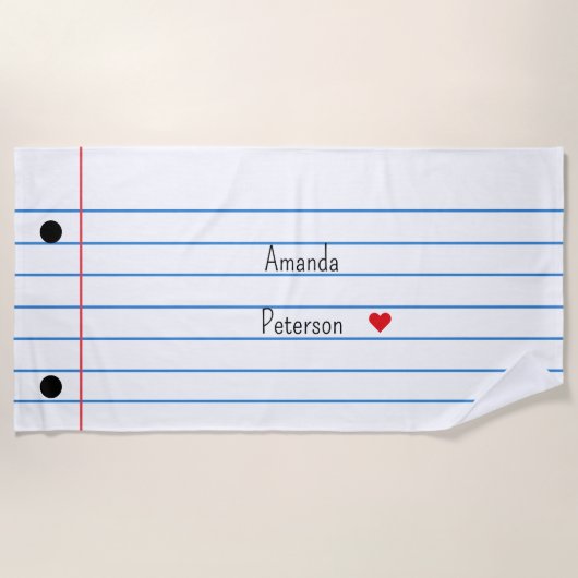 Feuille de papier lin Carnet serviette de plage (Devant)