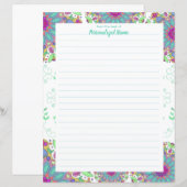 Feuille de papier lin finesse florale (Devant / Derrière)