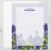 Feuille de papier lin Texas Bluebonnets (Devant / Derrière)