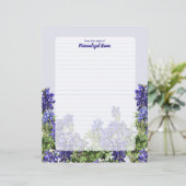 Feuille de papier lin Texas Bluebonnets (Debout devant)