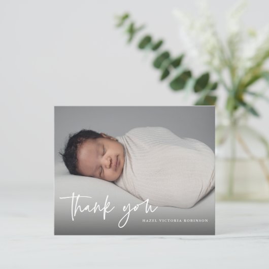 Feuille de papier Merci de Baptême de Script moder (Debout devant)