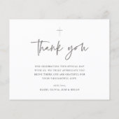 Feuille de papier Merci de Baptême de Script moder (Dos)