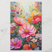 Feuille de papier monogramme de jardin de fleurs d (Dos)