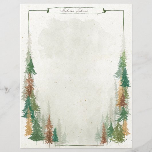 Feuille de papier Monogramme rustique de Mountain (Dos)