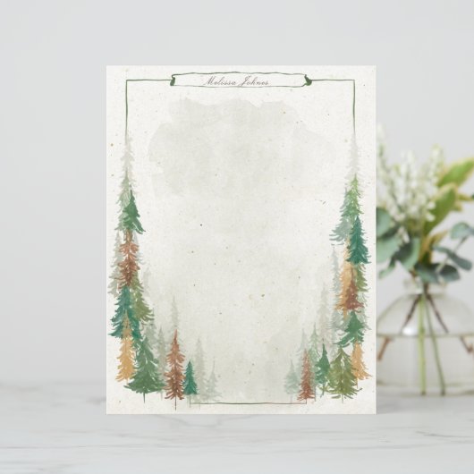 Feuille de papier Monogramme rustique de Mountain (Debout devant)