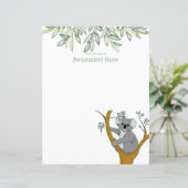 Feuille de papier non lignée Callie Koala Eucalypt (Debout devant)