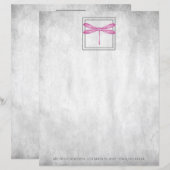 Feuille de papier personnalisée Magenta Dragonfly (Devant / Derrière)