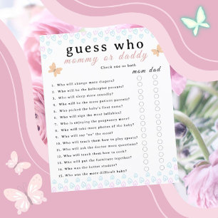Feuille de papier pour Baby Shower papillons migno