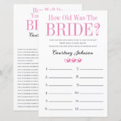 Feuille de papier pour jeux de douche de mariée 2  (Devant / Derrière)