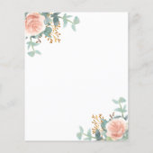 Feuille de papier rose en or fleuri (Dos)
