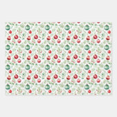 Feuille de papier rouge vert Motif de Noël (Devant 3)
