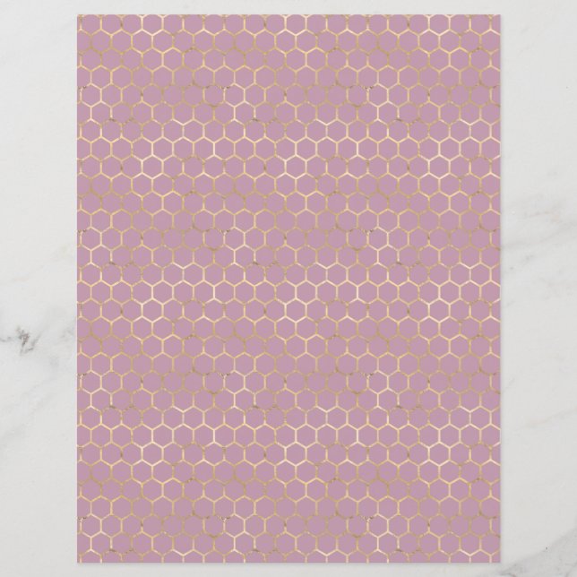 Feuille de papier scrapbooking en nid d'abeille ro (Devant)
