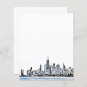 Feuille de papier Skyline de Chicago (Devant / Derrière)