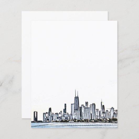Feuille de papier Skyline de Chicago (Devant / Derrière)