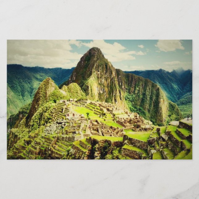 Feuille de papier stylisée de Machu Picchu (Devant)
