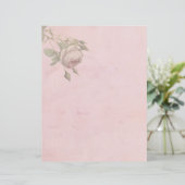 Feuille de papier vintage rose (Debout devant)