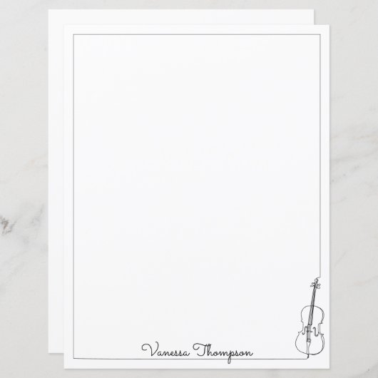 Feuille de papier violon de musique classique (Devant / Derrière)