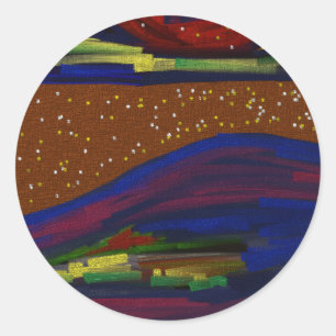 Feuille de paysage colorée des autocollants