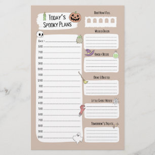 Feuille de planificateur quotidien Halloween Cute