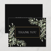 Feuille de printemps Black Gold Carte de remerciem (Devant / Derrière)