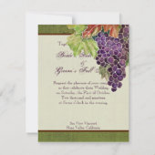 Feuille de raisin d'automne faire-part de mariage (Dos)