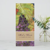 Feuille de raisin d'automne faire-part de mariage (Debout devant)