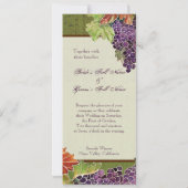 Feuille de raisin d'automne faire-part de mariage (Dos)