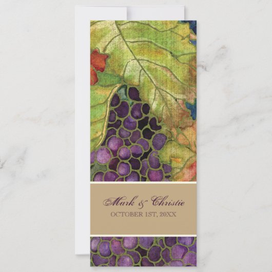 Feuille de raisin d'automne faire-part de mariage (Devant)
