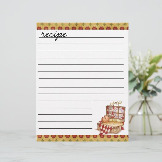 feuille de recette (Debout devant)