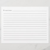 Feuille de recette moderne Simple élégant (Dos)