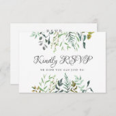 Feuille de réponse de mariage avec choix de repas (Devant / Derrière)