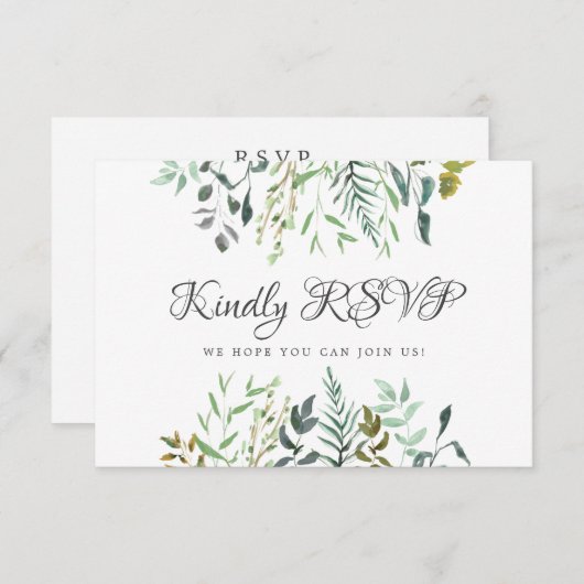 Feuille de réponse de mariage avec choix de repas (Devant / Derrière)