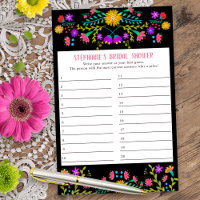 Feuille de réponses pour jeu de douche florale Fie