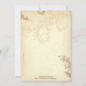 Feuille de rouleau faire-part de mariage beige vin (Dos)