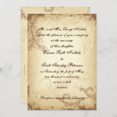 Feuille de rouleau faire-part de mariage beige vin (Devant / Derrière)