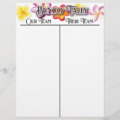 Feuille de score de Tally Fleurs d'Aloha Tropical  (Dos)