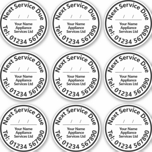 Feuille de stickers de service d'appareillage dome (Devant)