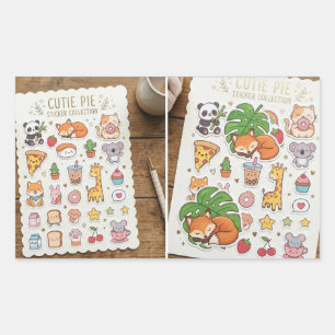 Feuille de stickers kawaii chibi à découper