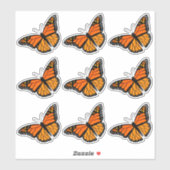 Feuille de stickers papillon monarque contre-papil (Feuille)
