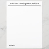 Feuille de travail de l'école des légumes et des f (Dos)