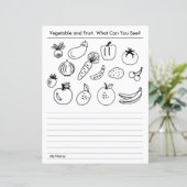 Feuille de travail de l'école des légumes et des f (Debout devant)