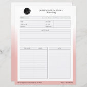 Feuille de travail Planification d'événements d'en (Devant / Derrière)