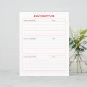 Feuille de travail simple de journal de gratitude  (Debout devant)