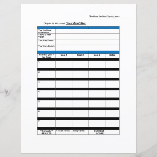 Feuille de travail Superpower : Objectif Star (Dos)