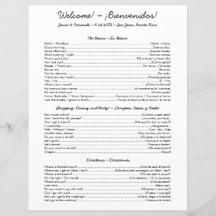 Feuille de triche espagnole - Mariage bilingue