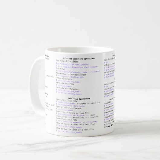 Feuille de triche LINUX MUG (Devant gauche)