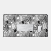 Feuille déchiré Grand Motif Monochrome sur gris (Clavier et souris)