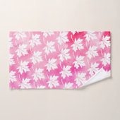Feuille d'érable rose lavis à l'aquarelle et monog (Serviette à main)