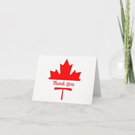 Feuille d'érable rouge et blanche Merci (Devant)